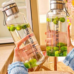 750ML/1000ML Glass Water Cup With Cup Sleeve, Filter Net, High Temperature Resistant, Large Capacity, Portable, Lid, Separate Tea And Water Brewing Cup Clear