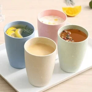 4pcs Reusable Plastic Cups, Multicolor Cups, Suitable For Kitchen, Office, Travel, Drinks, Bathroom Toothbrush Cups, Random Colors Multicolor